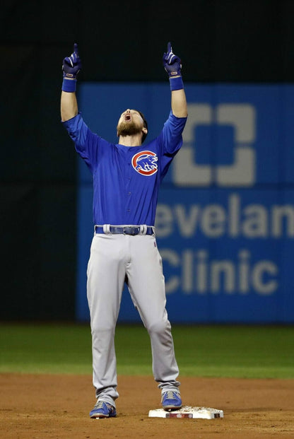 Ben Zobrist Signed Cubs Majestic Authentic MLB Jersey w/2016 World Series Patch