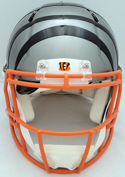 Ja'Marr Chase Signed Bengals Flash Gray Full Size Authentic Speed Helmet Beckett