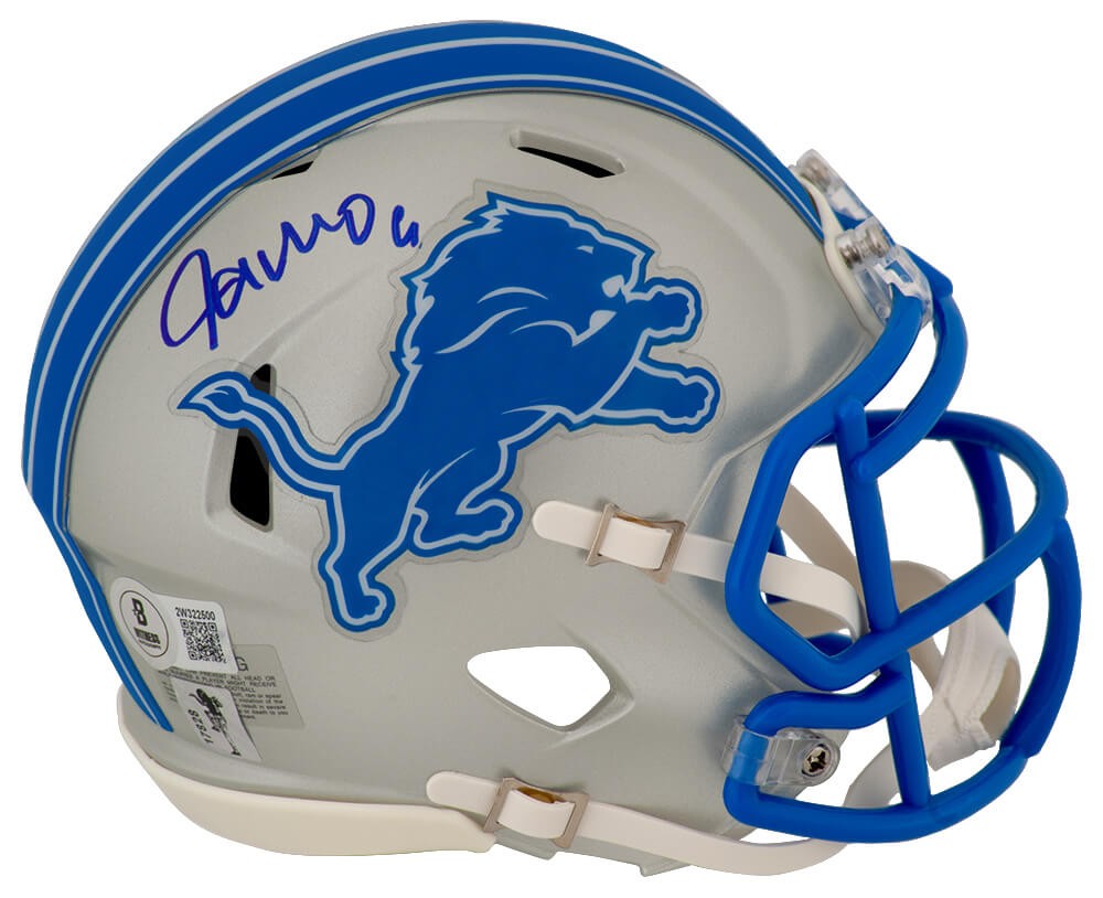 Jameson Williams Signed Detroit Lions Riddell Speed Mini Helmet - (BECKETT COA)