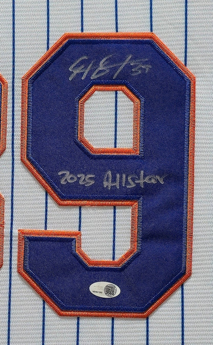 FRAMED NEW YORK METS EDWIN DIAZ AUTOGRAPHED SIGNED INSCRIBED JERSEY JSA COA
