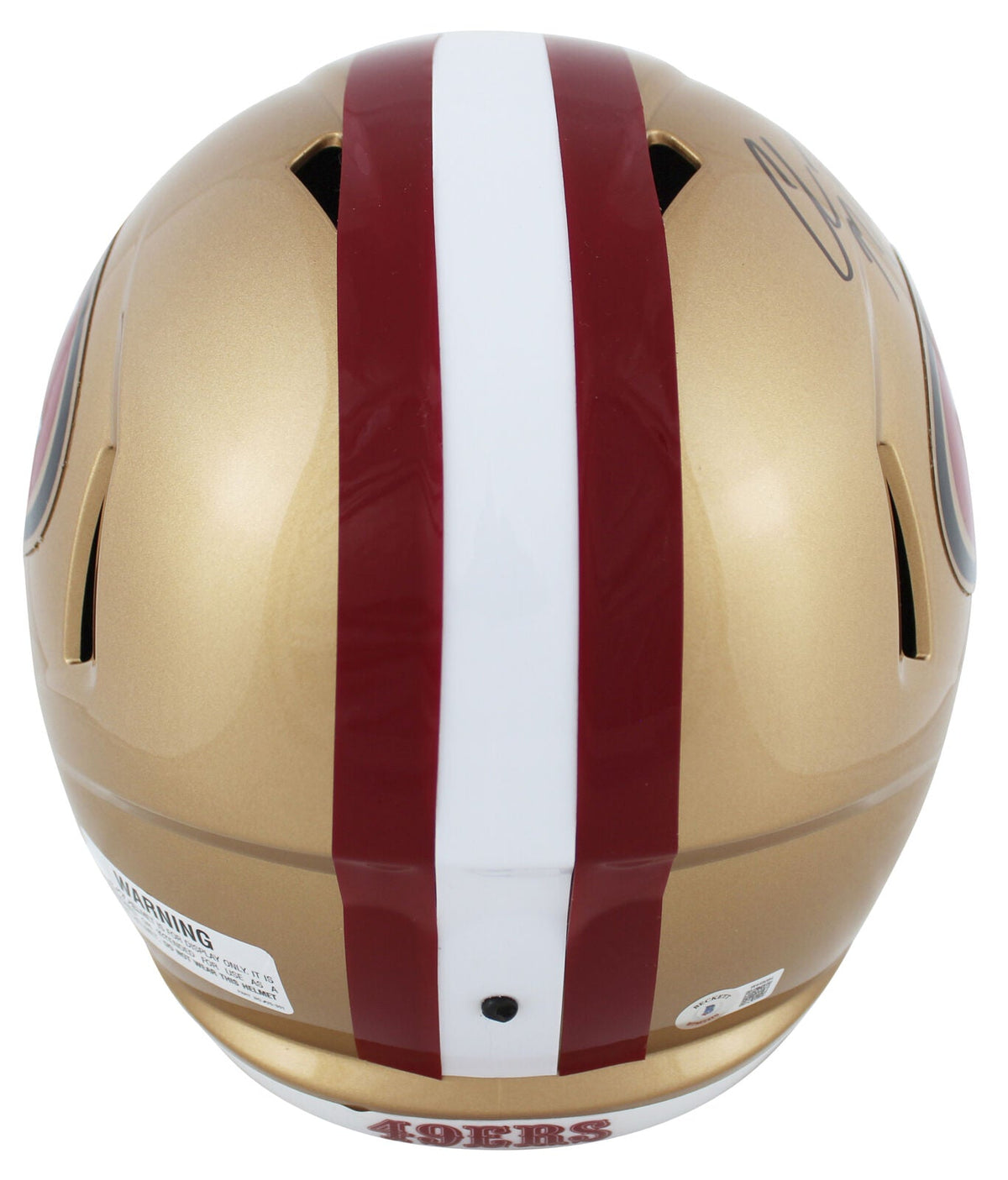 49ers Christian McCaffrey Authentic Signed Full Size Speed Rep Helmet BAS Wit