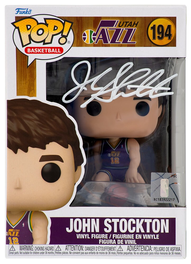 John Stockton Signed Utah Jazz NBA Funko Pop Doll #194 - (SCHWARTZ SPORTS COA)