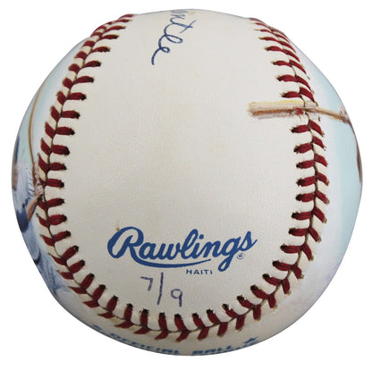 Yankees Mickey Mantle Signed Jolene Jessie Painted OAL Baseball LE #7/9 BAS LOA