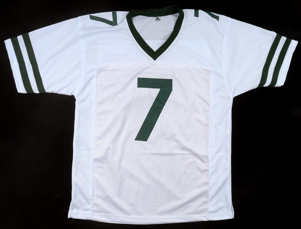 Justin Fields Signed New York Jets White Jersey (Beckett) Ex-Ohio State Q.B.
