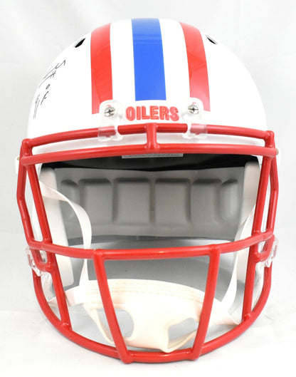 Eddie George Earl Campbell Autographed Oilers F/S Speed Helmet- Fanatics Beckett