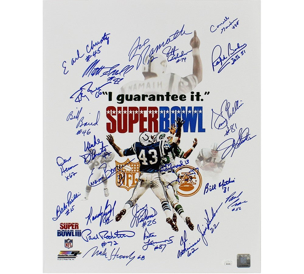 Joe Namath, Don Maynard Signed NY Jets Unframed 16x20 '68 SB White Photo - 25 Si
