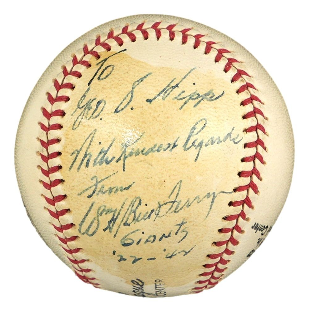 Bill Terry New York Giants Signed Official League Baseball PSA Auto Grade 9