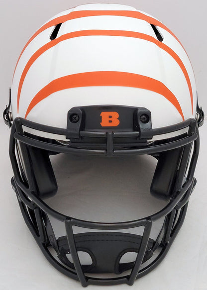 JaMarr Chase Auto Bengals Lunar Eclipse White Full Size Auth Spd Helmet Beckett