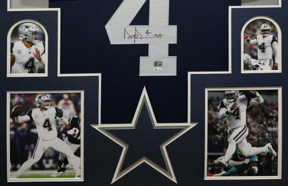 FRAMED DALLAS COWBOYS DAK PRESCOTT AUTOGRAPHED SIGNED JERSEY JSA COA
