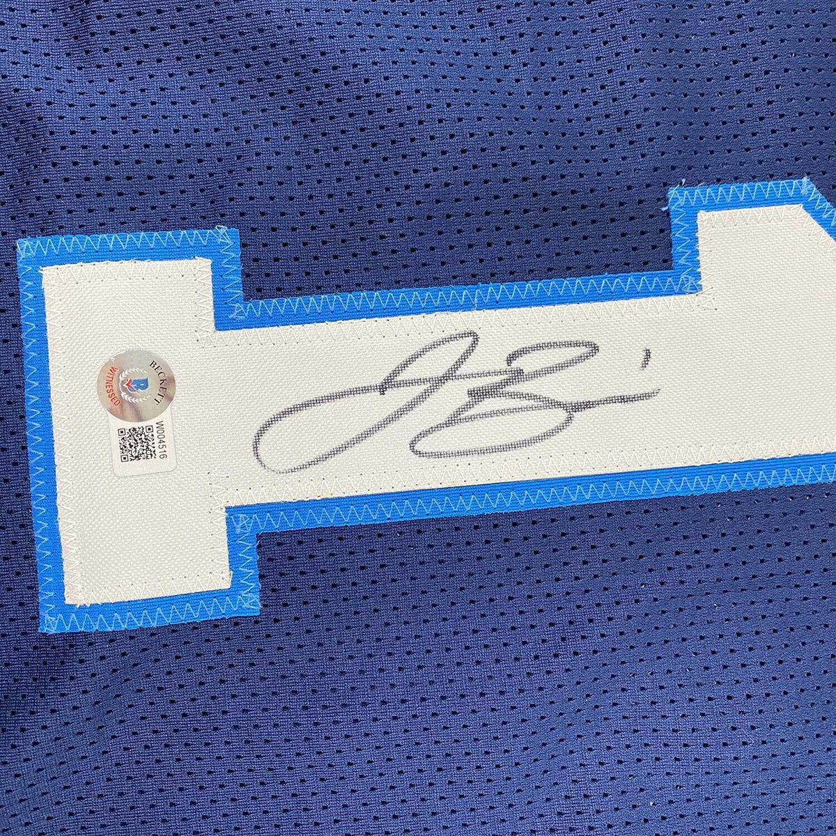 Framed Autographed/Signed Jalen Brunson 33x42 Villanova Blue Jersey BAS COA