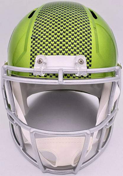 KAM CHANCELLOR AUTOGRAPHED SEAHAWKS FLASH GREEN FULL SIZE HELMET MCS HOLO 197181