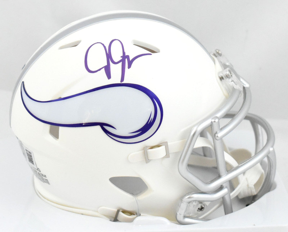 Justin Jefferson Autographed Vikings Alt 24 Speed Mini Helmet - Beckett W Holo