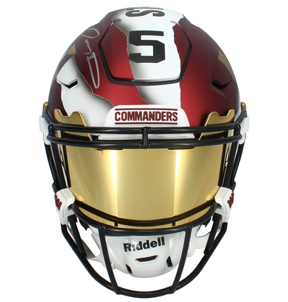 Jayden Daniels Autographed Custom Ripped Commanders Speedflex Helmet Fanatics