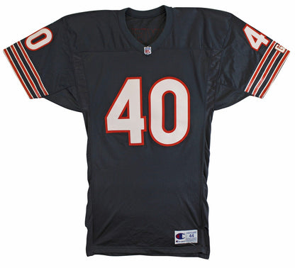 Bears Gale Sayers "Best Wishes" Signed Navy Blue Champion Jersey BAS #BV01101