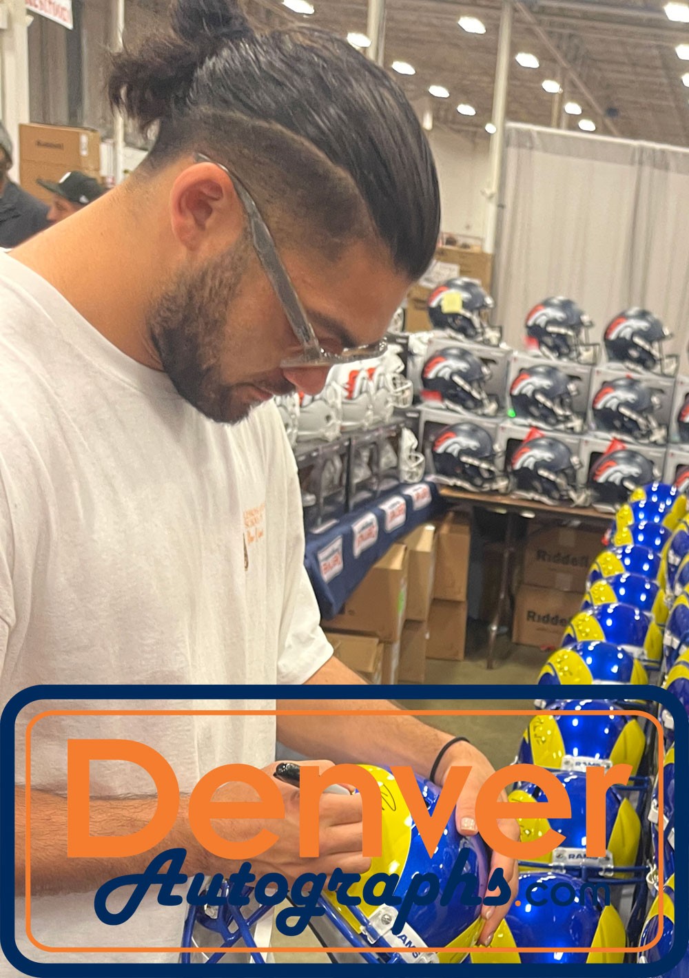 Puka Nacua Autographed Los Angeles Rams Authentic Helmet Fanatics 51291