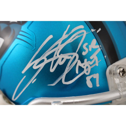 Steve Smith Autographed/Signed Carolina Panthers Mini Helmet Blaze Radtke 53144