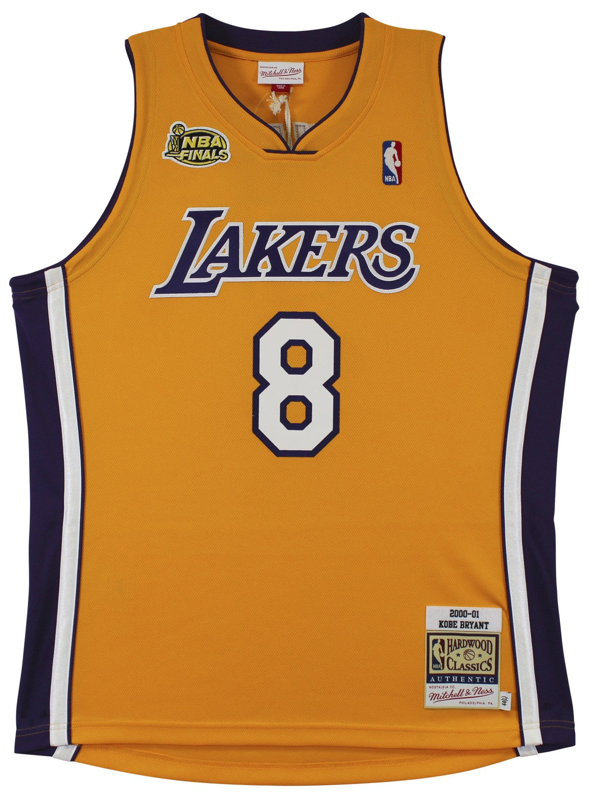 Lakers Kobe Bryant Signed Yellow M&N 2000-01 HWC Authentic Framed Jersey PSA/DNA