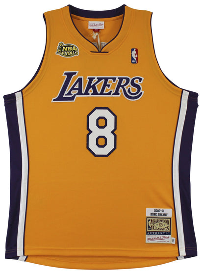 Lakers Kobe Bryant Signed Yellow M&N 2000-01 HWC Authentic Framed Jersey PSA/DNA