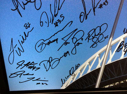 2013 SEAHAWKS SB TEAM AUTOGRAPHED SIGNED FRAMED 20X30 CANVAS PHOTO 42 SIGS 94470