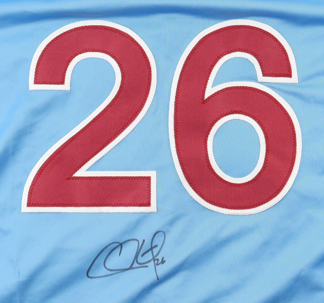 Chase Utley Signed Philidelphia Phillies Jersey (Beckett)2008 World Series Champ