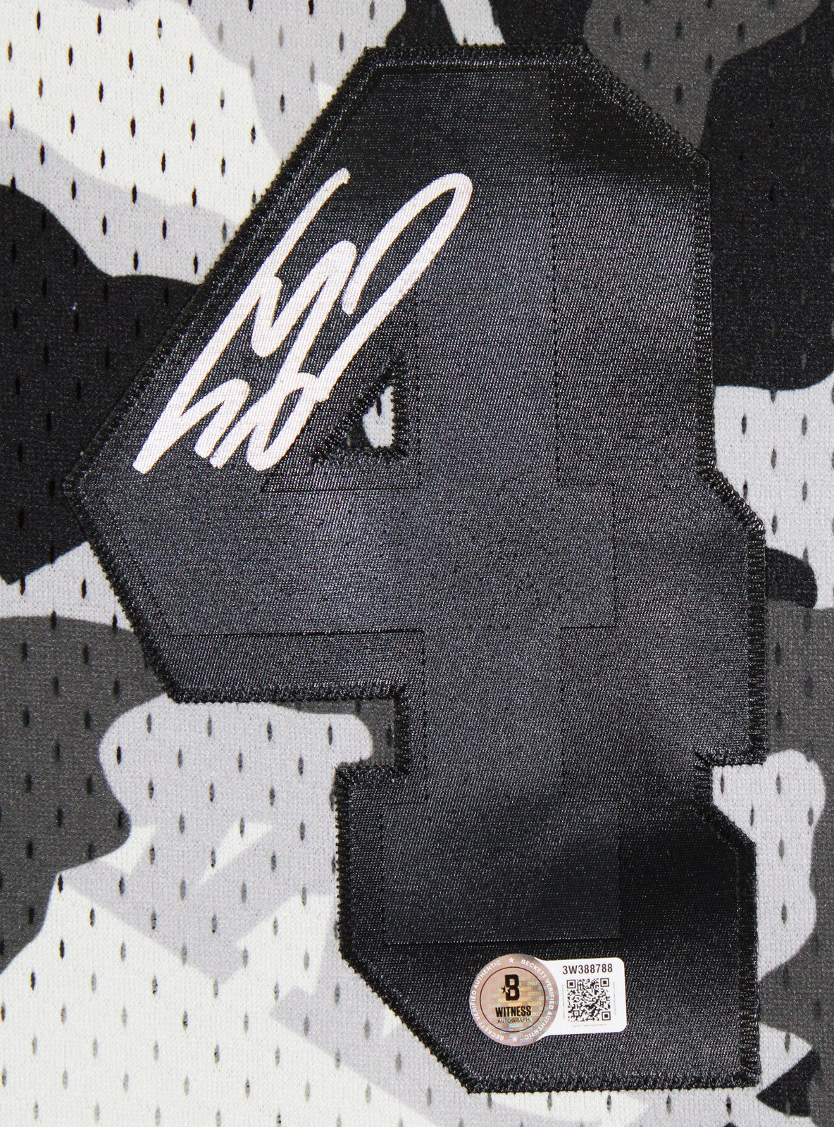 Lakers Shaquille O'Neal Signed Alt Camo M&N 1996-97 HWC Swingman Jersey BAS Wit
