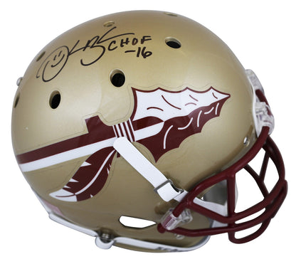 FSU Derrick Brooks "CHOF 16" Signed Schutt Full Size Rep Helmet W/ Case BAS Wit
