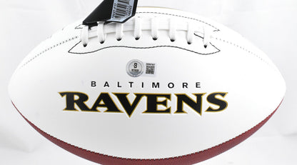 Suggs/Lewis/Reed Autographed Ravens Logo Football - Beckett W Hologram *Black