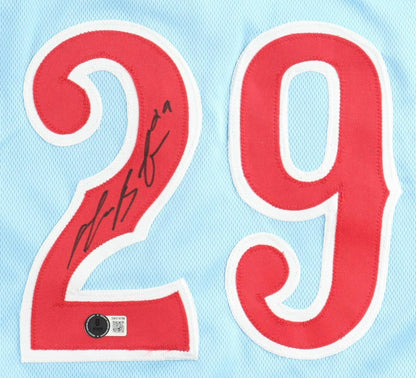 Michael Busch Signed Chicago Cubs Chi Town Powder Blue Jersey (Beckett) 1st Base