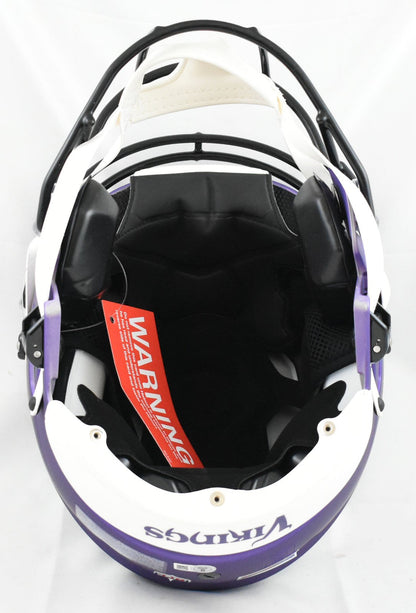 Justin Jefferson Signed Vikings F/S SpeedFlex Helmet - Beckett W Holo *Yellow