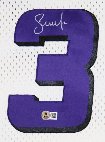 Suns Steve Nash Signed Cream M&N 1996-97 HWC Swingman Framed Jersey BAS Witness