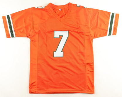 Xavier Restrepo Signed Miami Hurricanes Jersey (JSA COA) Tennessee Titans W.R.
