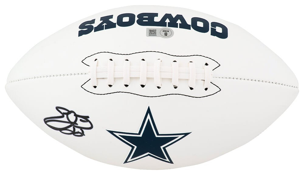 Emmitt Smith Signed Dallas Cowboys Franklin White Logo Football - (BECKETT COA)