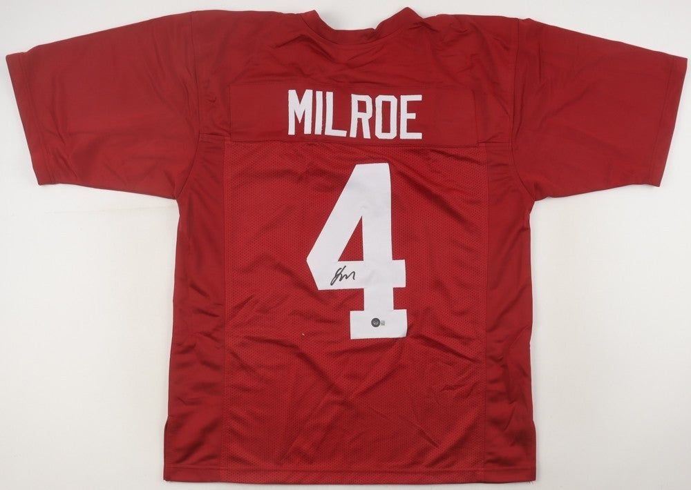 Jalen Milroe Signed Alabama Crimson Tide Jersey (Beckett) 2025 1st Round Pk / QB