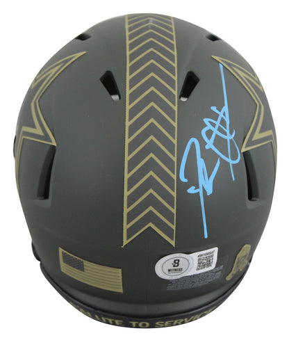 Cowboys Deion Sanders Signed Salute to Service IV Speed Mini Helmet BAS Witness