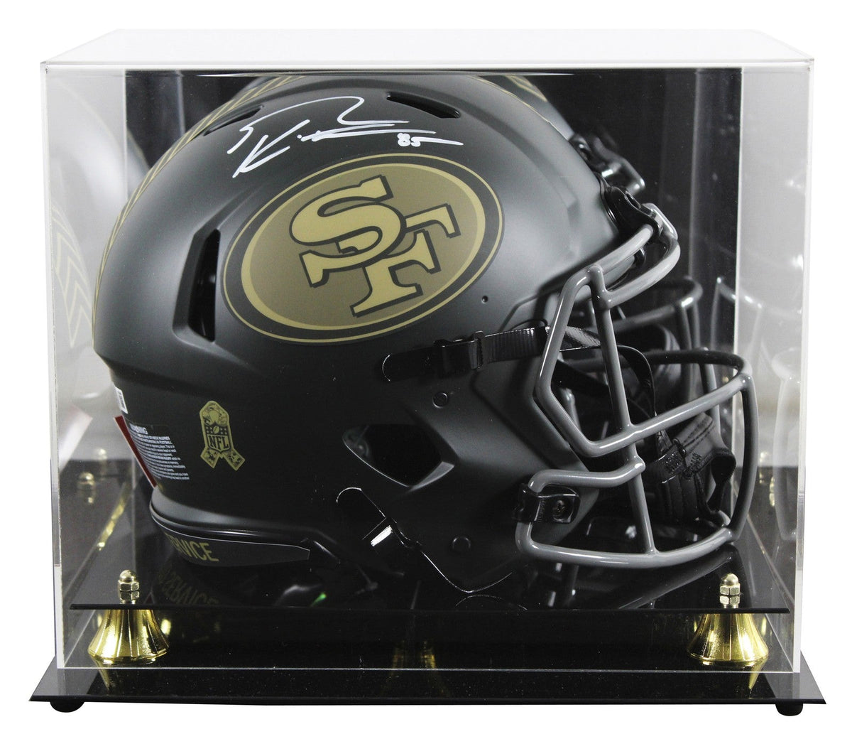 49ers George Kittle Signed STS IV Full Size Speed Proline Helmet W/ Case BAS Wit