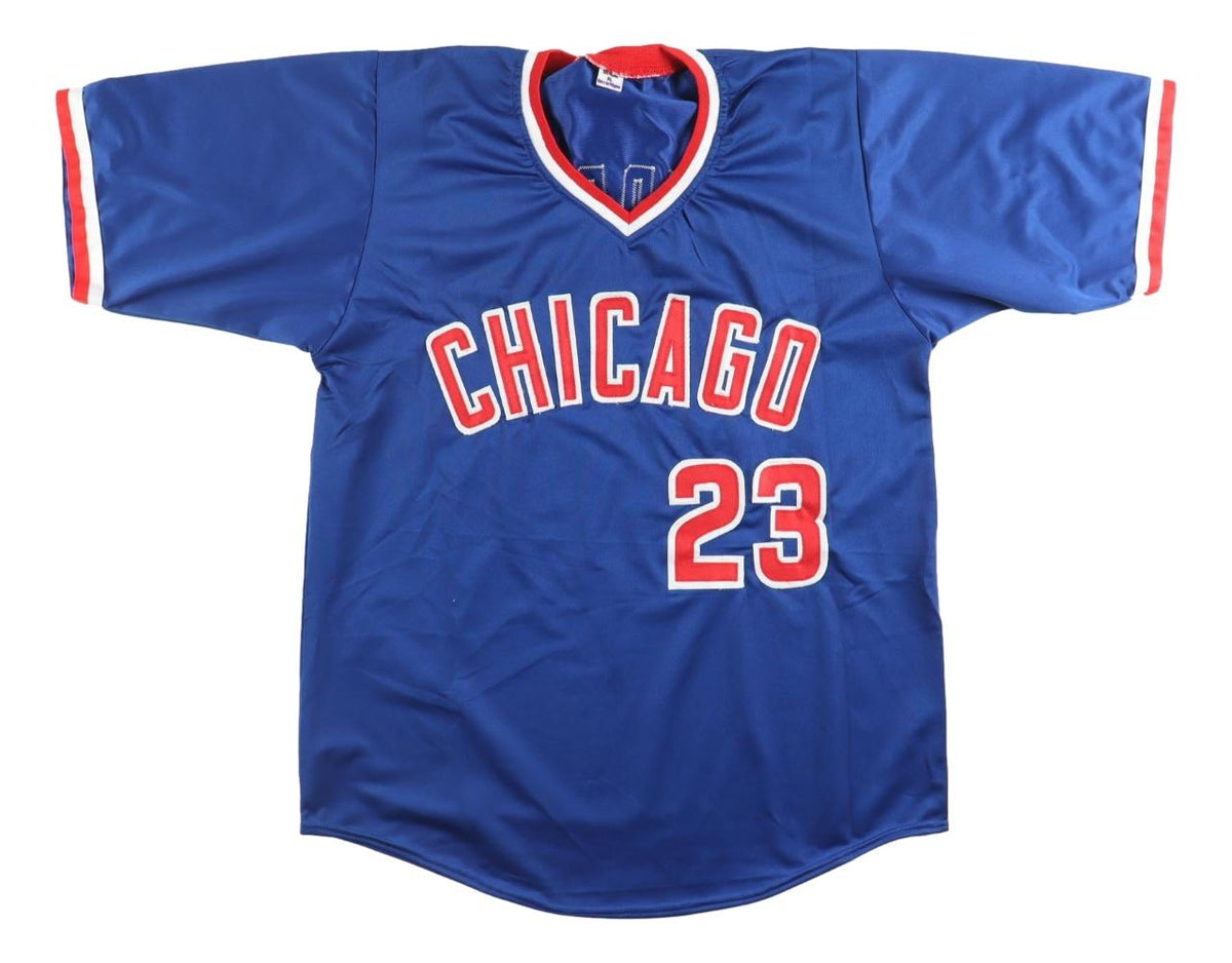 Ryne Sandberg Chicago Signed Blue Baseball Jersey HOF 05 JSA Hologram