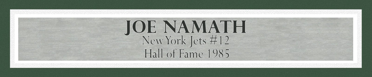 New York Jets Joe Namath Autographed Signed Framed Green Jersey Beckett Wit