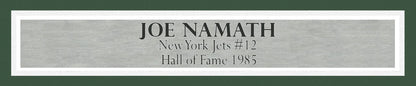 New York Jets Joe Namath Autographed Signed Framed Green Jersey Beckett Wit