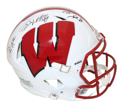 Watt Brothers Combo Signed Authentic Wisconsin Badgers Speed Helmet BAS 39789
