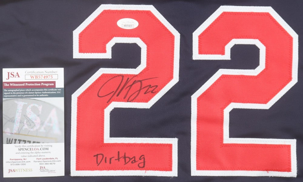 Jason Kipnis Signed Cleveland Indians Blue Jersey Inscribed "Dirtbag" (JSA COA)