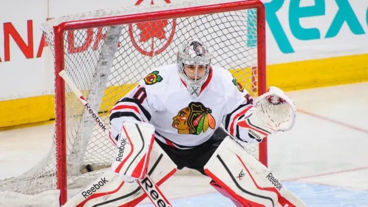 Corey Crawford Signed Chicago Blackhawks Mini Helmet (JSA) 2xStanley Cup Champ