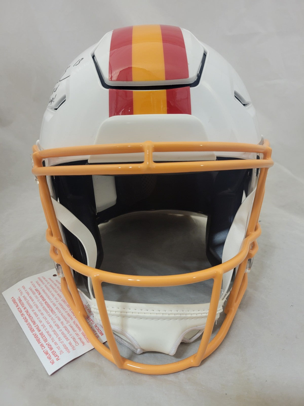 MIKE EVANS "SB CHAMPS" SIGNED TB BUCCANEERS THROWBACK SPEEDFLEX HELMET BECKETT