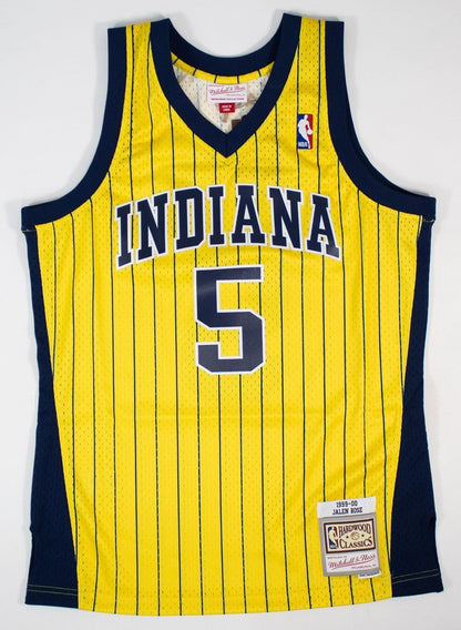 Jalen Rose Signed Indiana Pacers Mitchell & Ness Throwback Jersey (Fanatics)