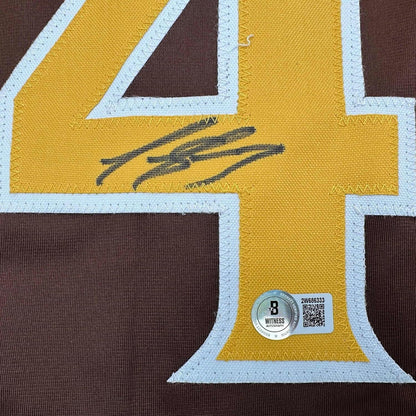 Framed Autographed/Signed Luis Arraez 35x39 San Diego Brown Jersey Beckett COA