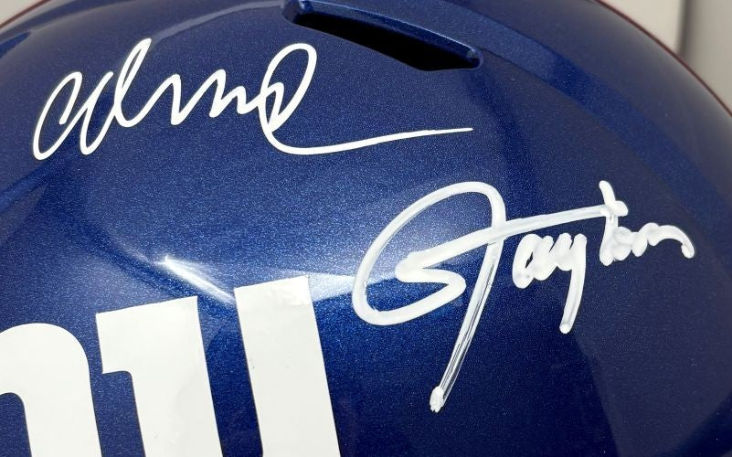 Lawrence Taylor Abdul Carter Signed New York Giants FS Replica Speed Helmet BAS