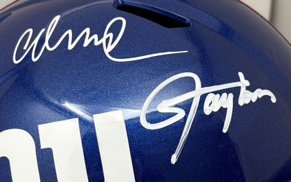 Lawrence Taylor Abdul Carter Signed New York Giants FS Replica Speed Helmet BAS
