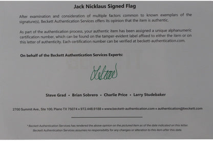 Jack Nicklaus Autographed PGA Golf Cherry Hills 93 US Senior Open Flag BAS 52851