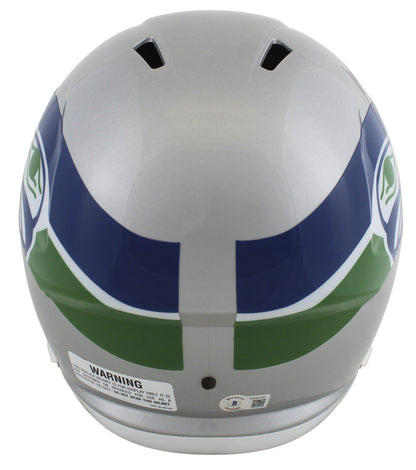 Seahawks Steve Largent "HOF" Signed 1983-01 TB F/S Speed Rep Helmet W/ Case BAS