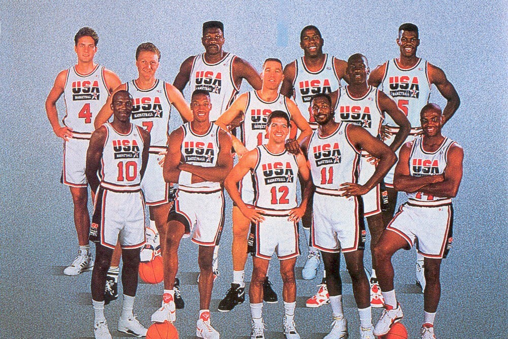 Christian Laettner Signed Team USA Jersey (JSA) 1992 Gold Medal Dream Team