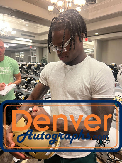 Travis Hunter Signed Colorado Buffaloes Pro Helmet Heisman Beckett Witness 51406